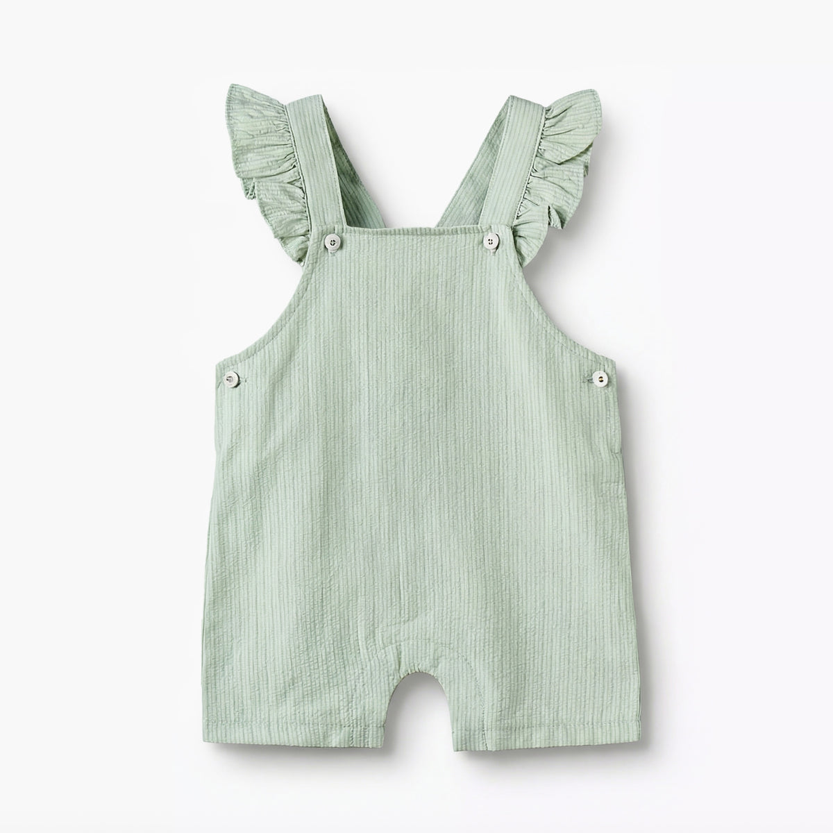 Giggles Crew Neck Short Sleeves T-shirt and Dungaree Set with Ruffle Detail