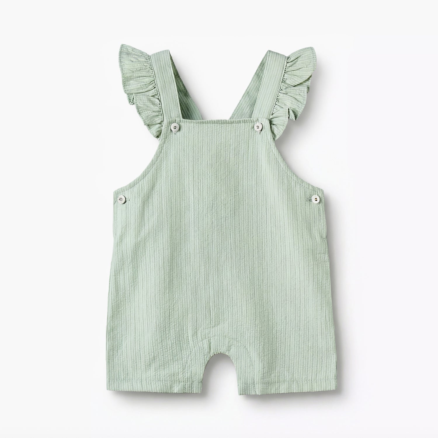 Giggles Crew Neck Short Sleeves T-shirt and Dungaree Set with Ruffle Detail