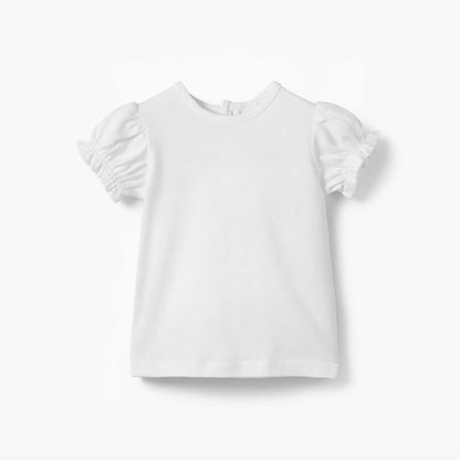 Giggles Crew Neck Short Sleeves T-shirt and Dungaree Set with Ruffle Detail