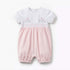 Giggles Short Sleeves Romper with Floral Embroidery