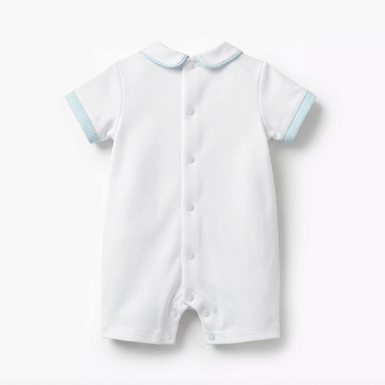 Giggles Peter Pan Collar Short Sleeves Romper with Stripes