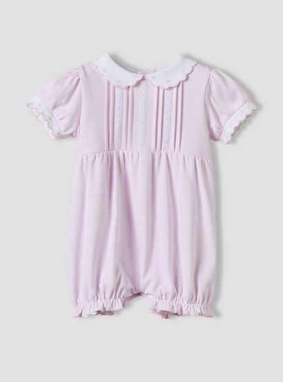 Giggles Collared Short Sleeves Romper with Snap Button Closure-baby-girls-clothing-rompers-image-2