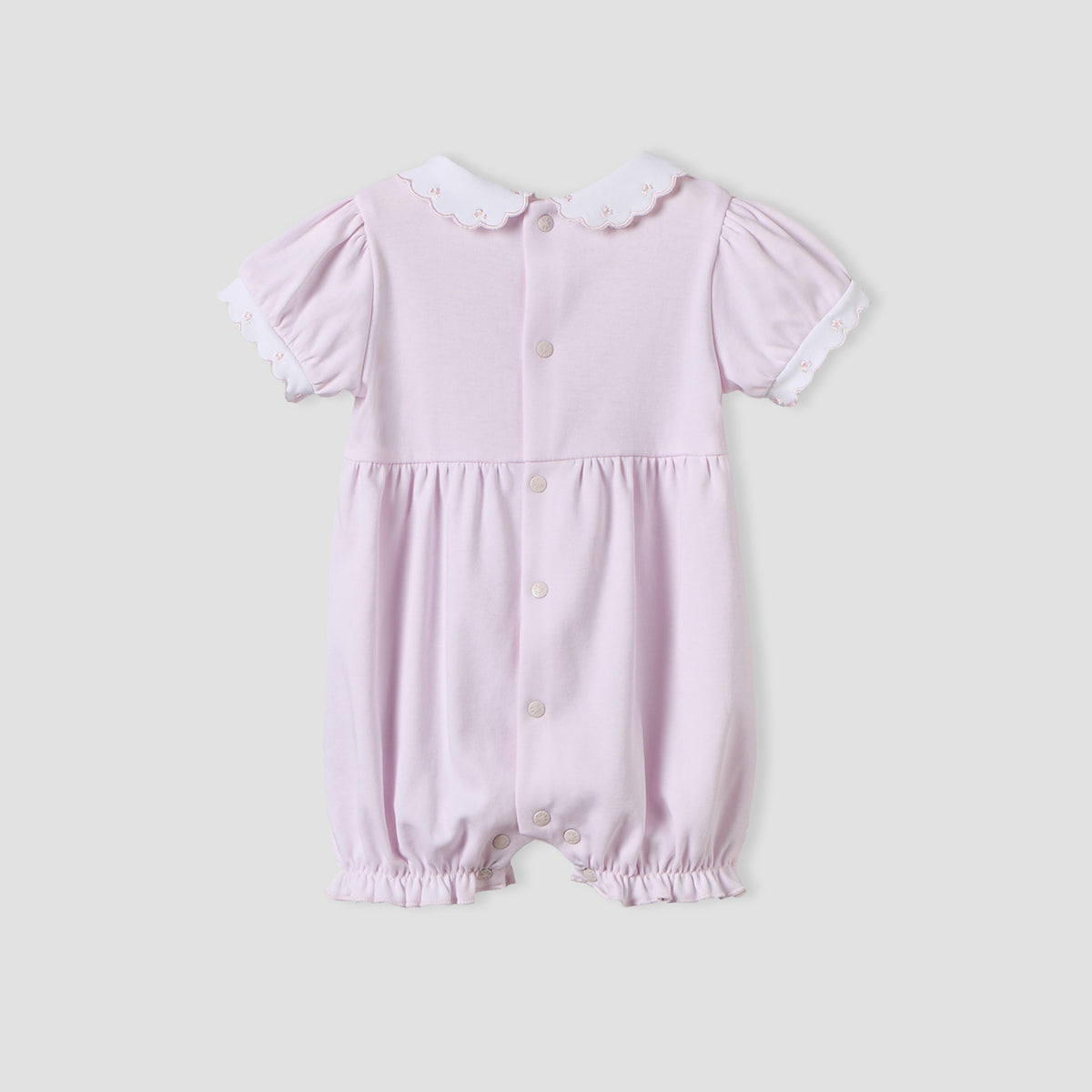 Giggles Collared Short Sleeves Romper with Snap Button Closure