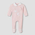 Giggles Supima Cotton Peter Pan Collar Long Sleeves Sleepsuit with Bunny Embroidery - Pink / 12-18 mths