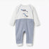 Giggles Cotton Round Neck Long Sleeves Sleepsuit with Car Embroidery - Blue / 12-18 mths