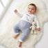 Giggles Cotton Round Neck Long Sleeves Sleepsuit with Car Embroidery