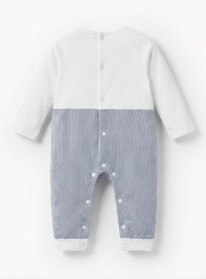 Giggles Cotton Round Neck Long Sleeves Sleepsuit with Car Embroidery-baby-boys-clothing-nightwear-sleepsuits-image-2