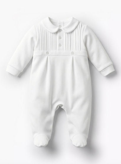 Giggles Cotton Peter Pan Collar Long Sleeves Sleepsuit with Pleated Detail-baby-boys-clothing-nightwear-sleepsuits-image-1