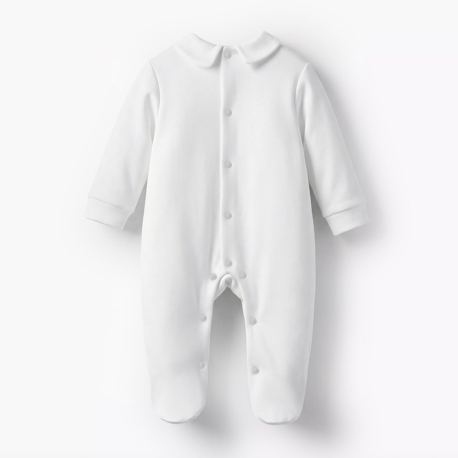 Giggles Cotton Peter Pan Collar Long Sleeves Sleepsuit with Pleated Detail