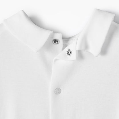 Giggles Cotton Peter Pan Collar Long Sleeves Sleepsuit with Pleated Detail