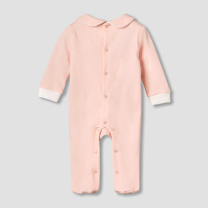 Giggles Peter Pan Collar Long Sleeves Sleepsuit with Pintuck Detail