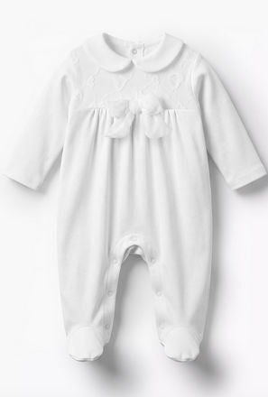 Giggles Peter Pan Collar Long Sleeves Sleepsuit with Lace Detail