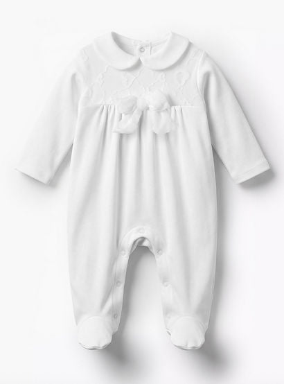 Giggles Peter Pan Collar Long Sleeves Sleepsuit with Lace Detail-baby-girls-clothing-nightwear-sleepsuits-image-1