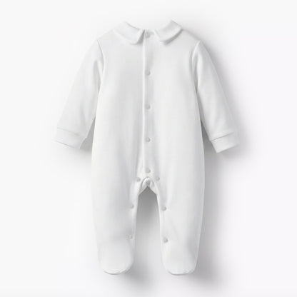 Giggles Peter Pan Collar Long Sleeves Sleepsuit with Lace Detail