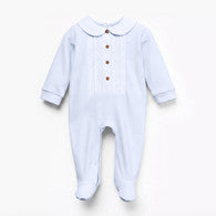 Giggles Peter Pan Collar Long Sleeves Sleepsuit with Button Closure-undefined-image-1