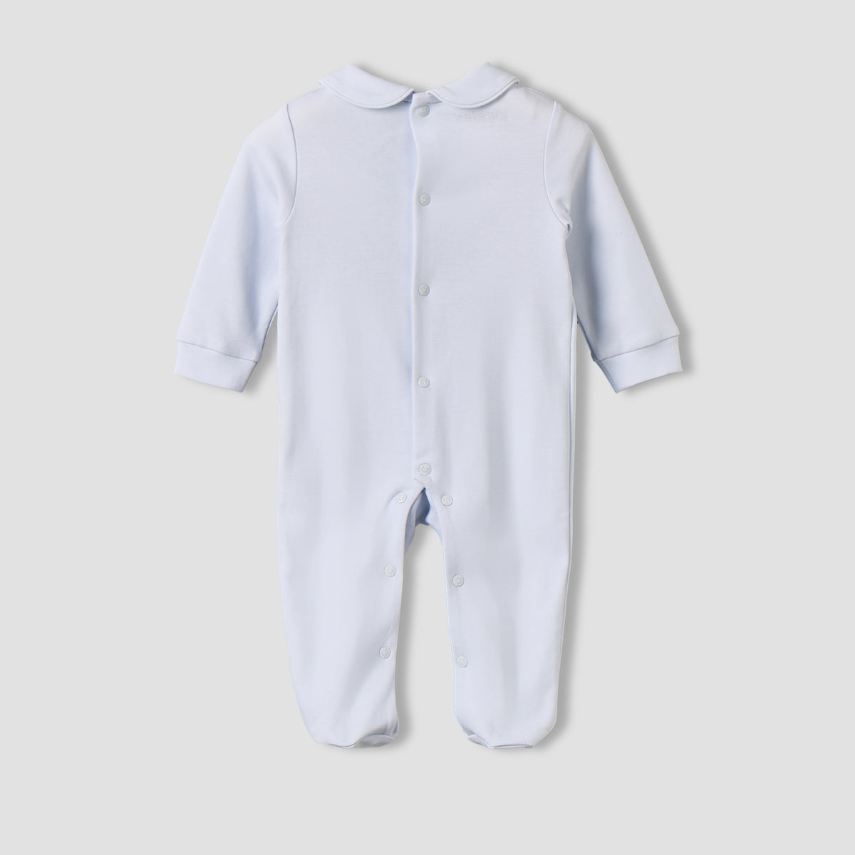 Giggles Cotton Peter Pan Collar Long Sleeves Sleepsuit with Teddy Bear Embroidery