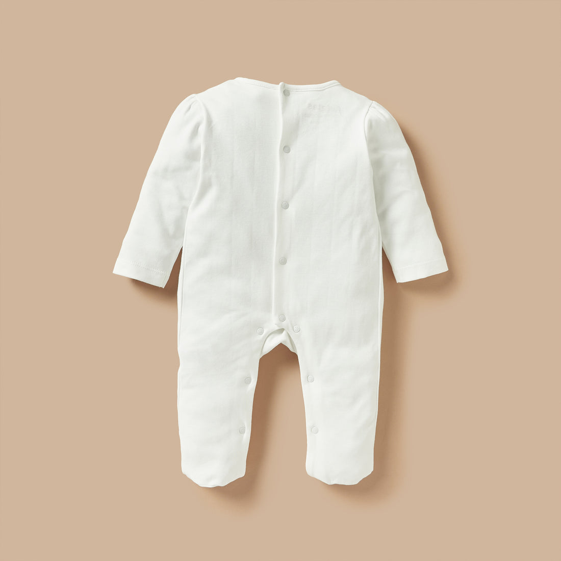 Giggles Lace Detail Closed Foot Sleepsuit with Long Sleeves and Snap Button Closure