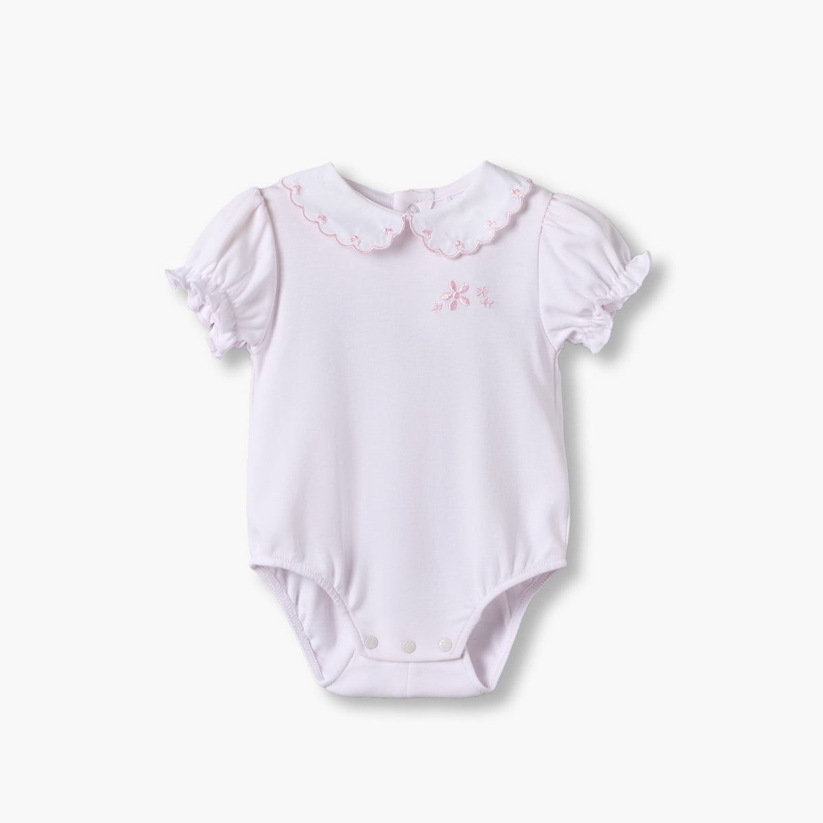 Pack of 2 Giggles Cotton Peter Pan Collar Short Sleeves Bodysuit with Embroidery