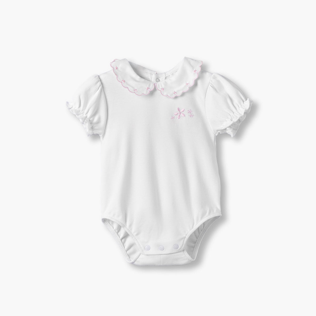 Pack of 2 Giggles Cotton Peter Pan Collar Short Sleeves Bodysuit with Embroidery