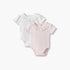 Pack of 2 Giggles Cotton Round Neck Short Sleeves Bodysuit with Lace Trim