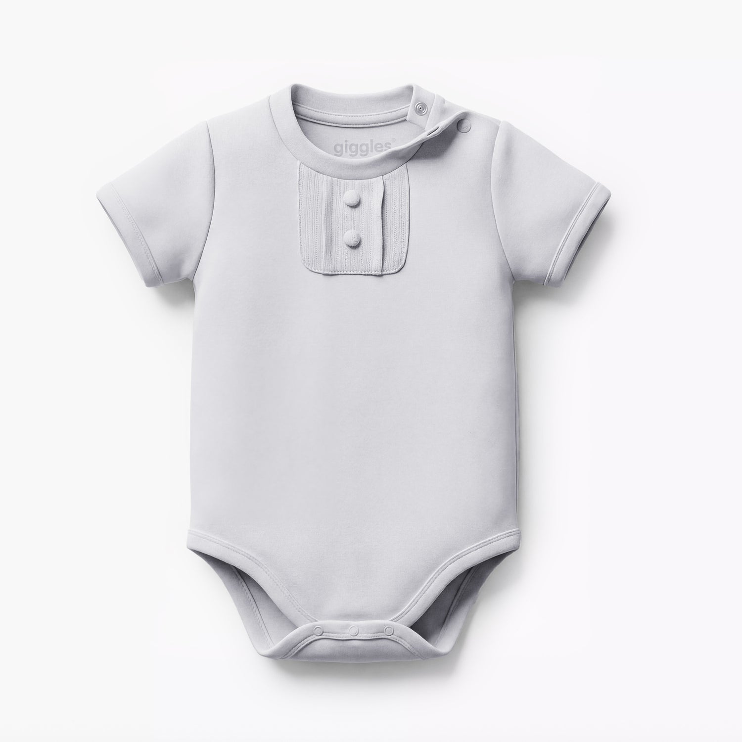 Pack of 2 Giggles Round Neck Short Sleeve Bodysuit with Snap Button Closure