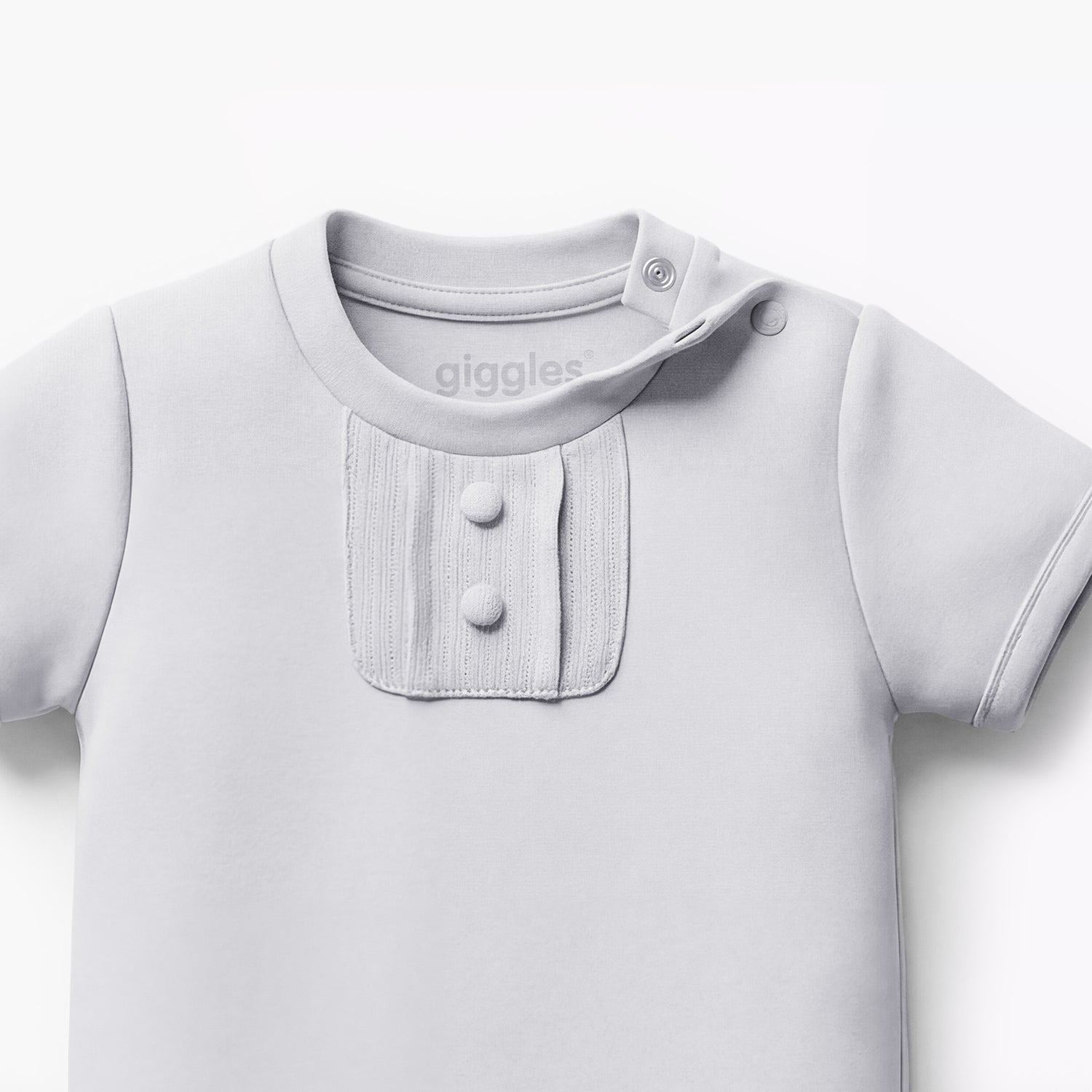 Pack of 2 Giggles Round Neck Short Sleeve Bodysuit with Snap Button Closure