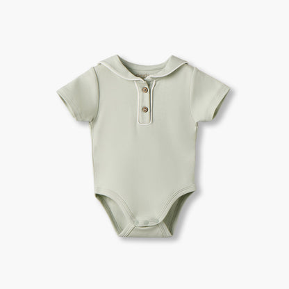 Pack of 2 Giggles Sailor Collar Short Sleeves Bodysuit with Textured Design