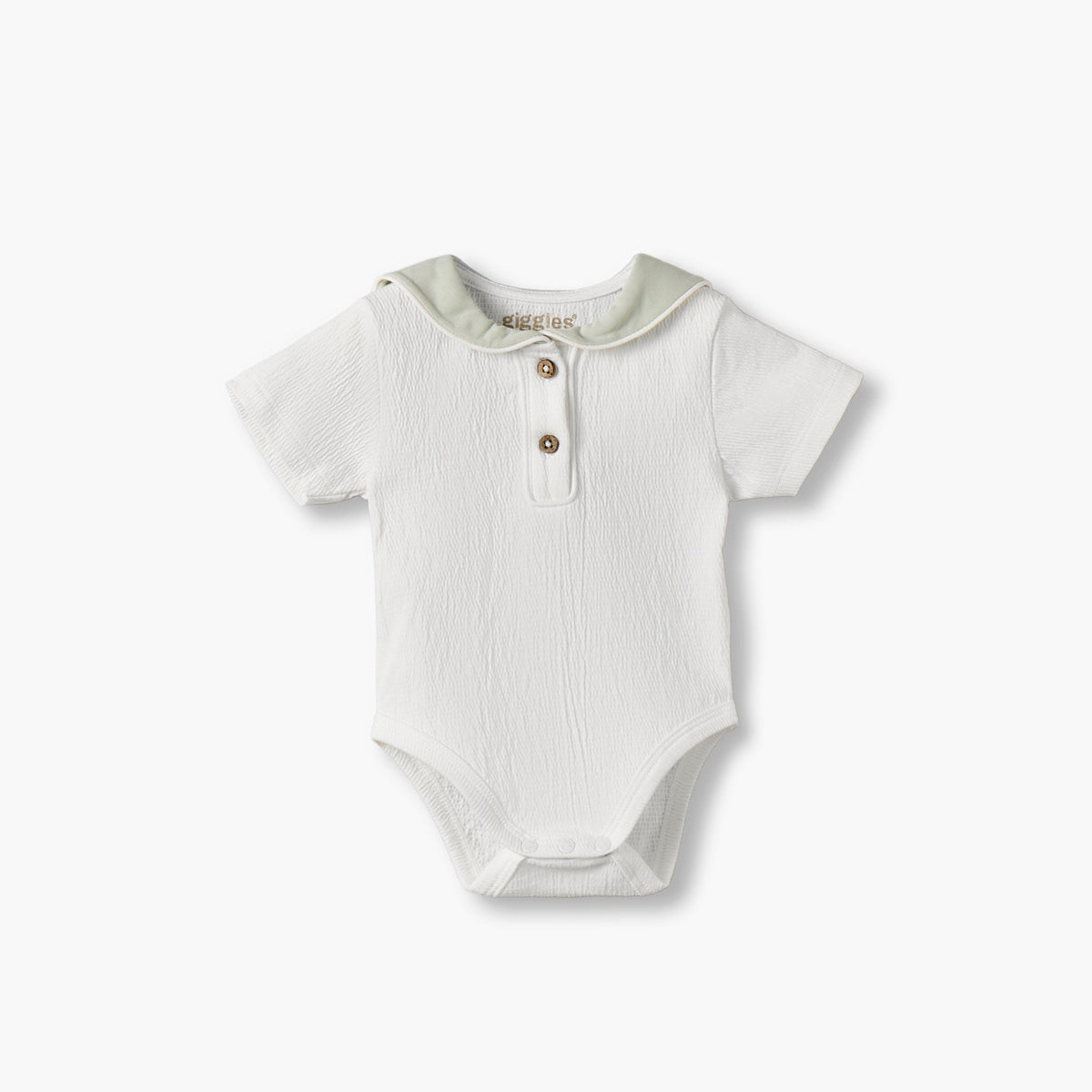 Pack of 2 Giggles Sailor Collar Short Sleeves Bodysuit with Textured Design