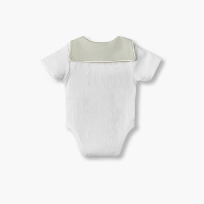 Pack of 2 Giggles Sailor Collar Short Sleeves Bodysuit with Textured Design