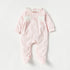 Giggles Embroidered Sleepsuit with Ruffle Collar and Smock Detail