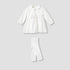 Giggles Girls Dress with Stockings - Long Sleeves - Peter Pan Collar - White / 9-12 mths