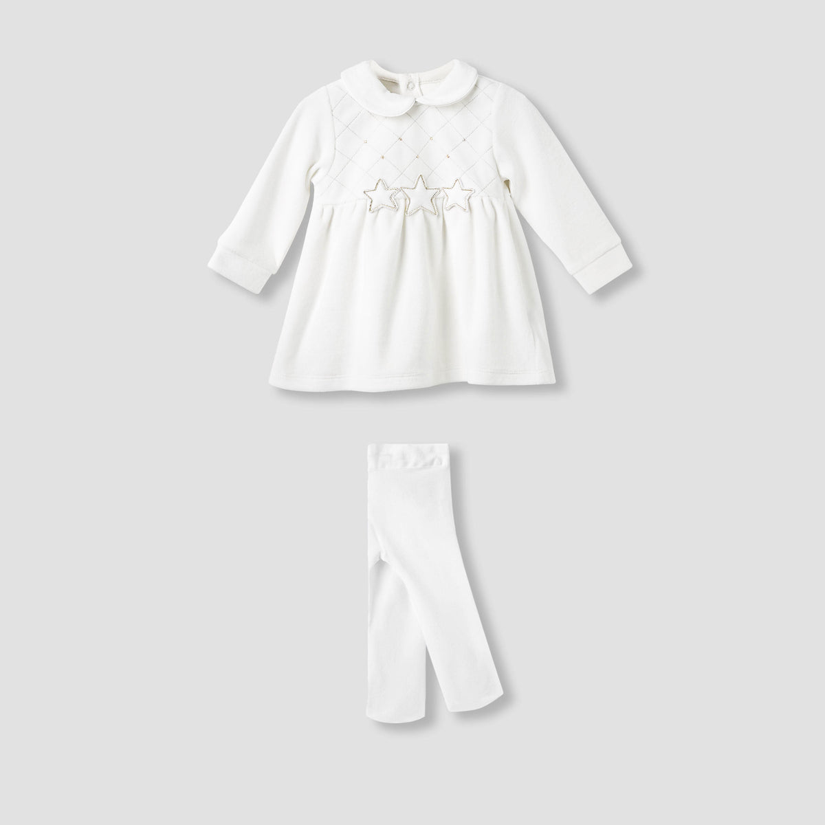 Giggles Girls Dress with Stockings - Long Sleeves - Peter Pan Collar