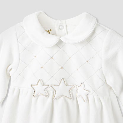 Giggles Girls Dress with Stockings - Long Sleeves - Peter Pan Collar