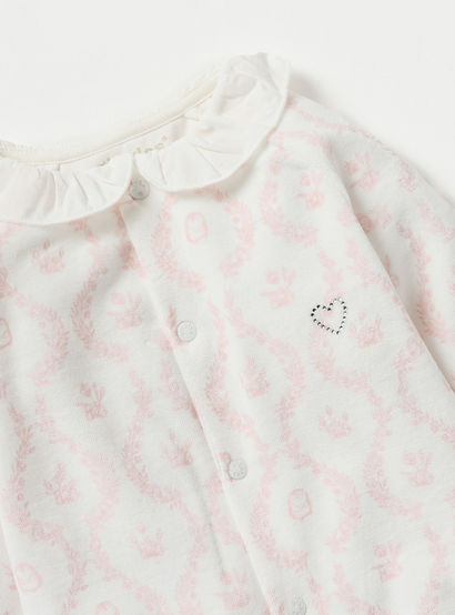Giggles Floral Print Closed Feet Sleepsuit with Button Closure-baby-girls-clothing-nightwear-sleepsuits-image-3