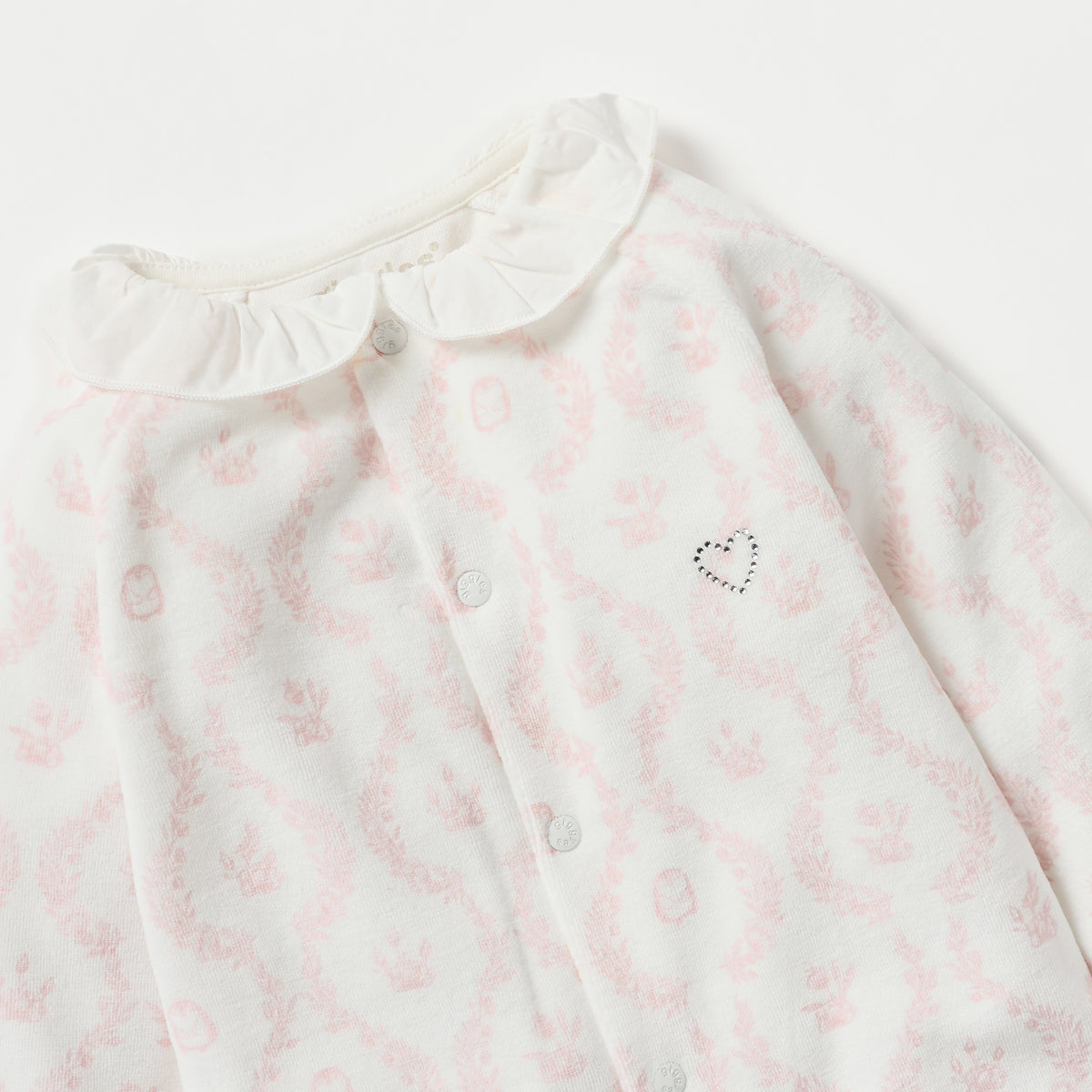 Giggles Floral Print Closed Feet Sleepsuit with Button Closure