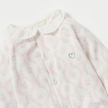 Giggles Floral Print Closed Feet Sleepsuit with Button Closure