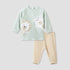 Juniors Pyjama Set with Animal Applique - Long Sleeves - Crew Neck - Multicolour / 12-18 mths