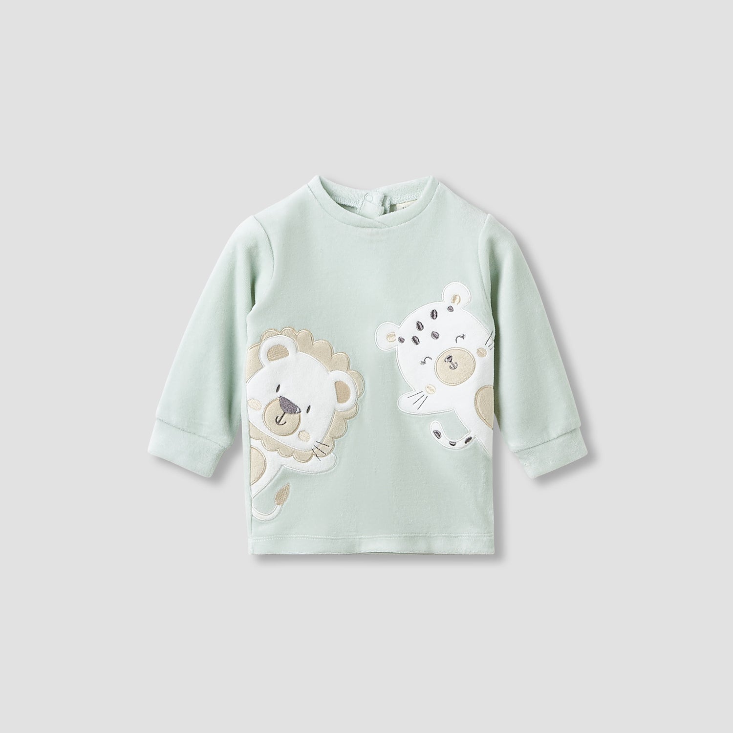 Juniors Pyjama Set with Animal Applique - Long Sleeves - Crew Neck