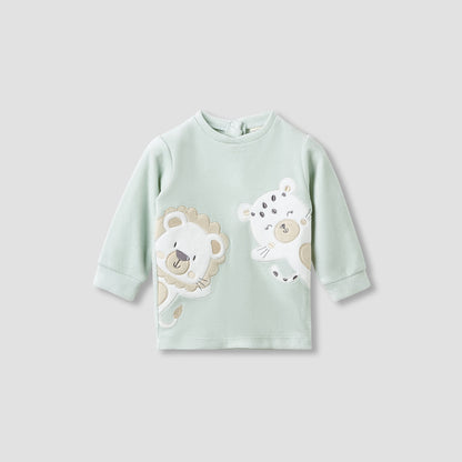 Juniors Pyjama Set with Animal Applique - Long Sleeves - Crew Neck