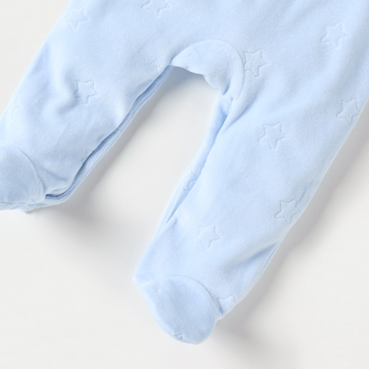 Giggles Star Textured Closed Feet Sleepsuit with Bow Detail and Button Closure