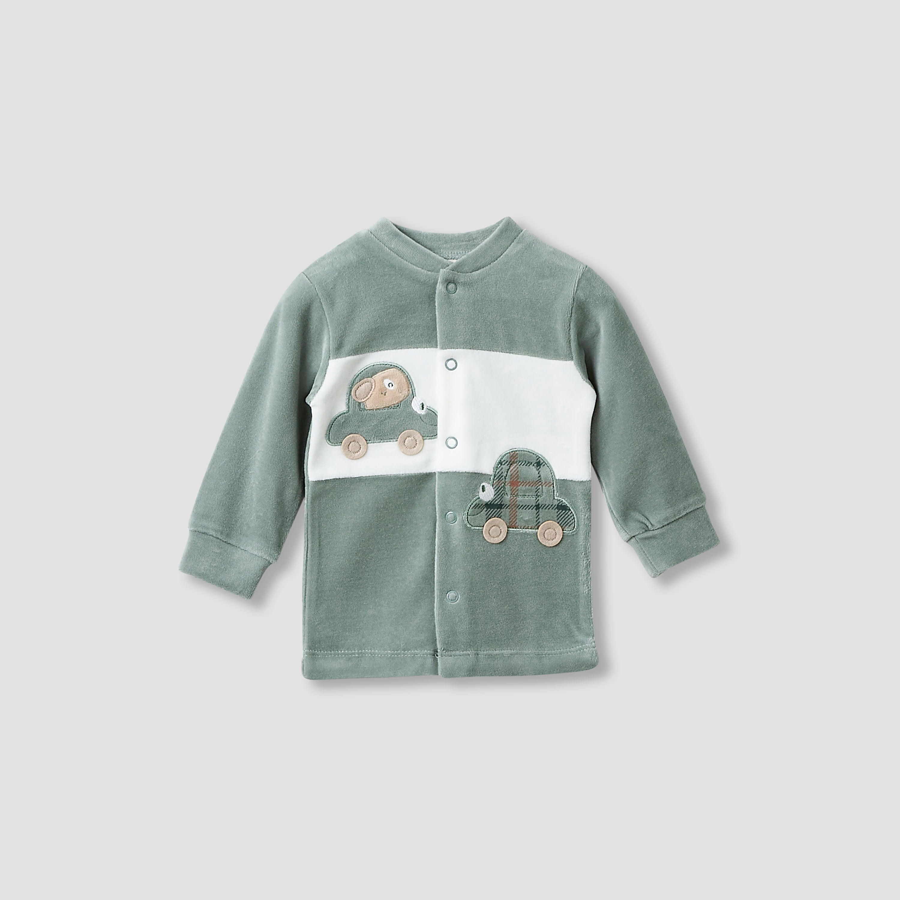 Juniors Pyjama Set with Car Applique Detail - Long Sleeves - Round Neck