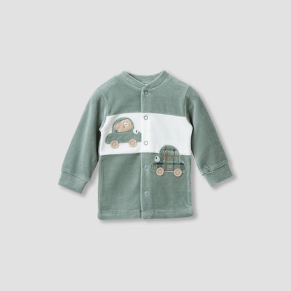 Juniors Pyjama Set with Car Applique Detail - Long Sleeves - Round Neck