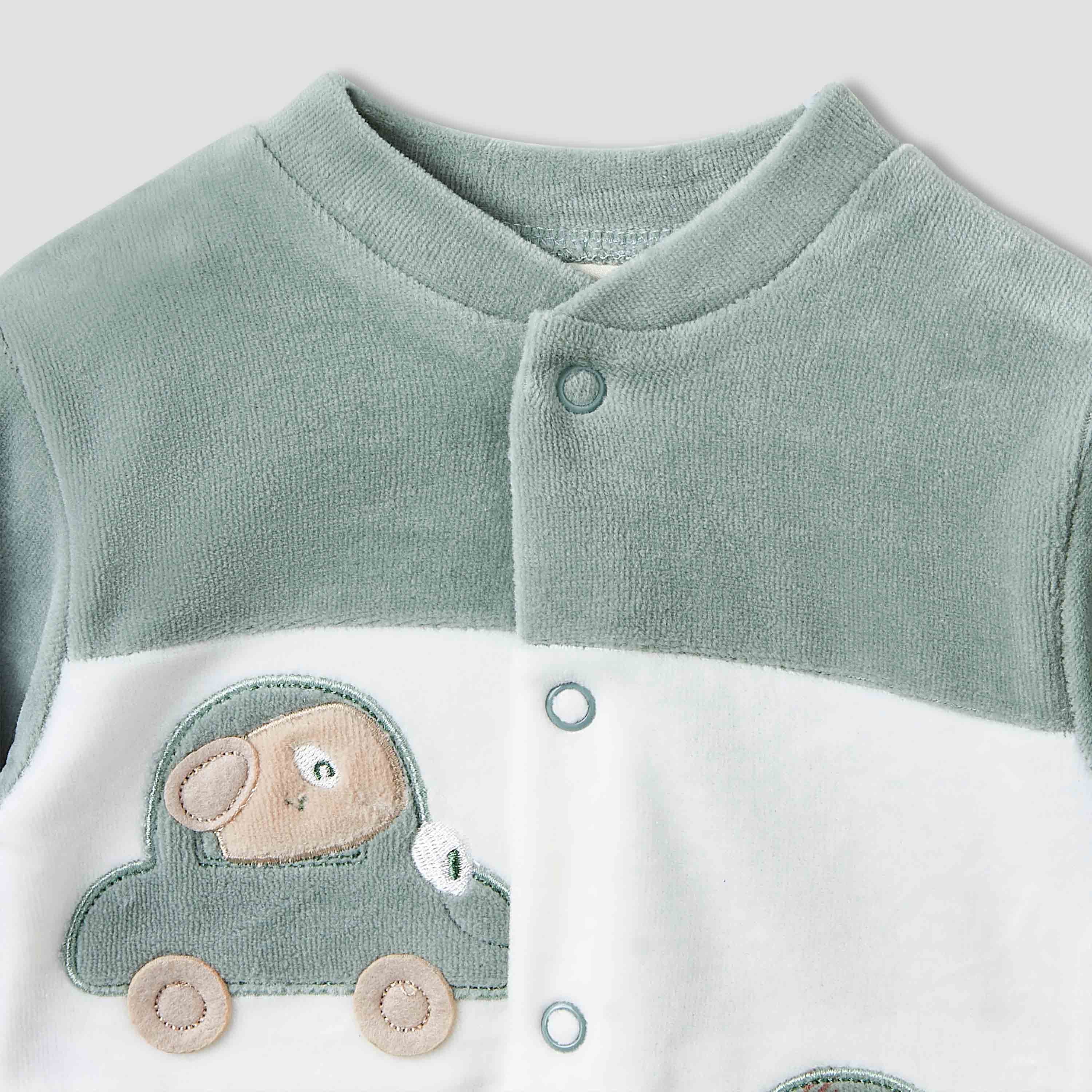 Juniors Pyjama Set with Car Applique Detail - Long Sleeves - Round Neck