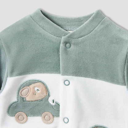 Juniors Pyjama Set with Car Applique Detail - Long Sleeves - Round Neck