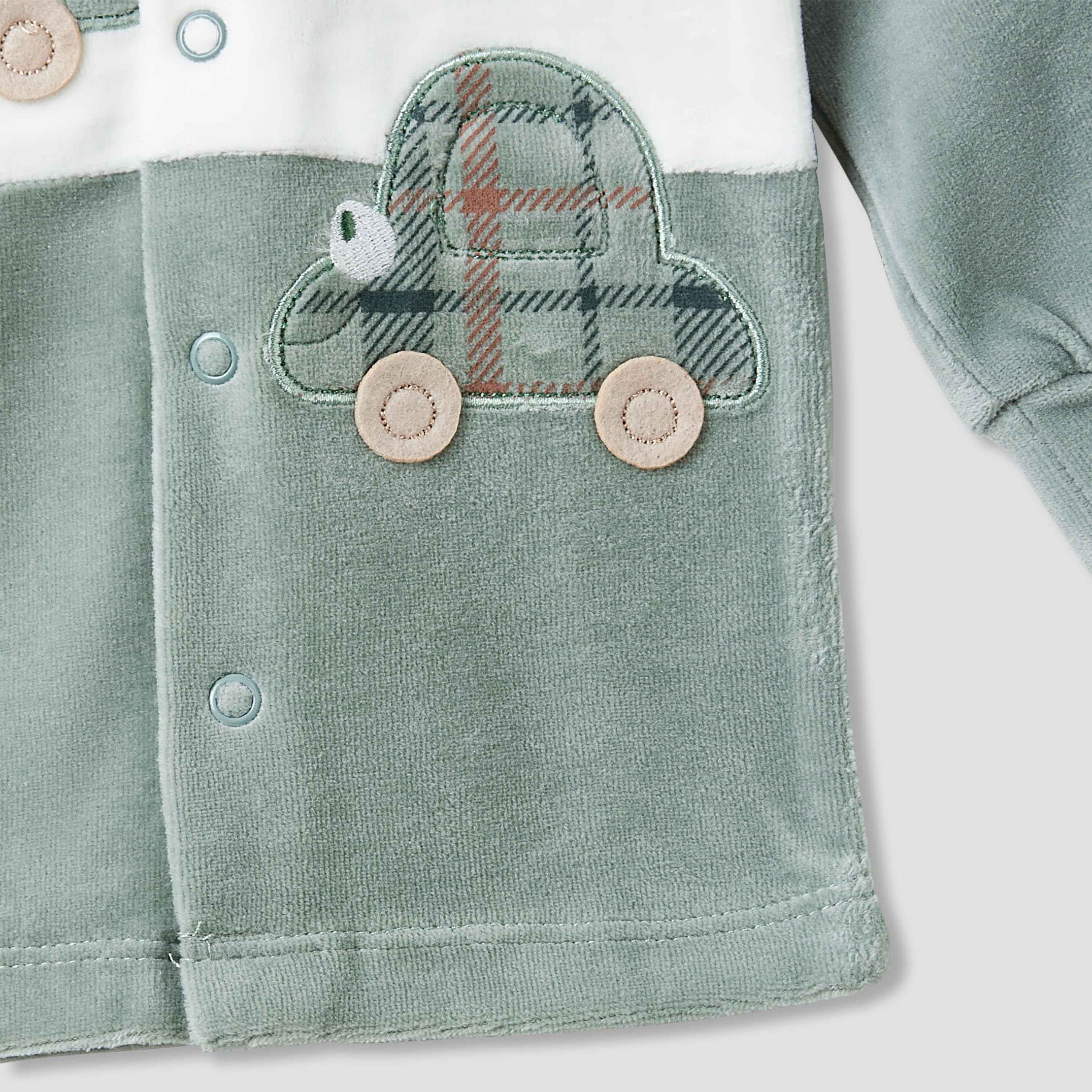 Juniors Pyjama Set with Car Applique Detail - Long Sleeves - Round Neck
