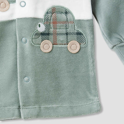 Juniors Pyjama Set with Car Applique Detail - Long Sleeves - Round Neck