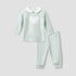 Juniors Pyjama Set with Heart Applique - Long Sleeves - Collar - Green / 12-18 mths