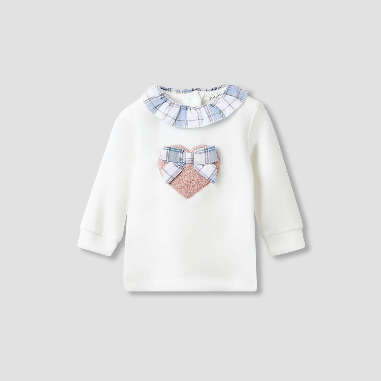 Juniors Pyjama Set with Heart Applique Detail - Long Sleeves - Collar