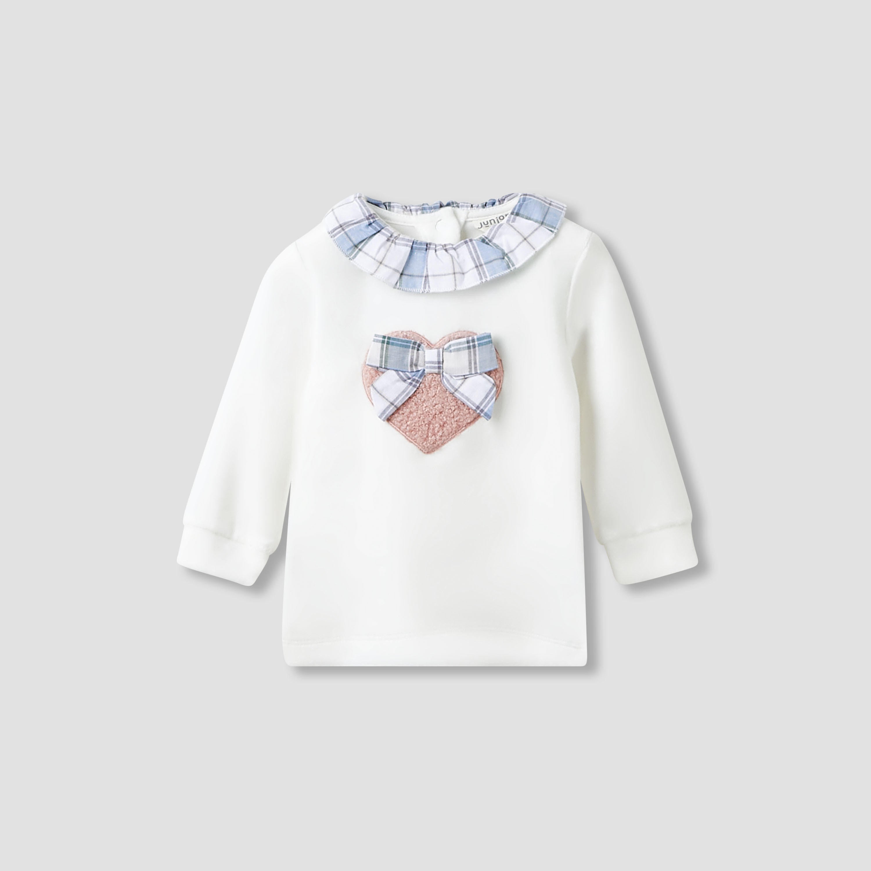 Juniors Pyjama Set with Heart Applique Detail - Long Sleeves - Collar