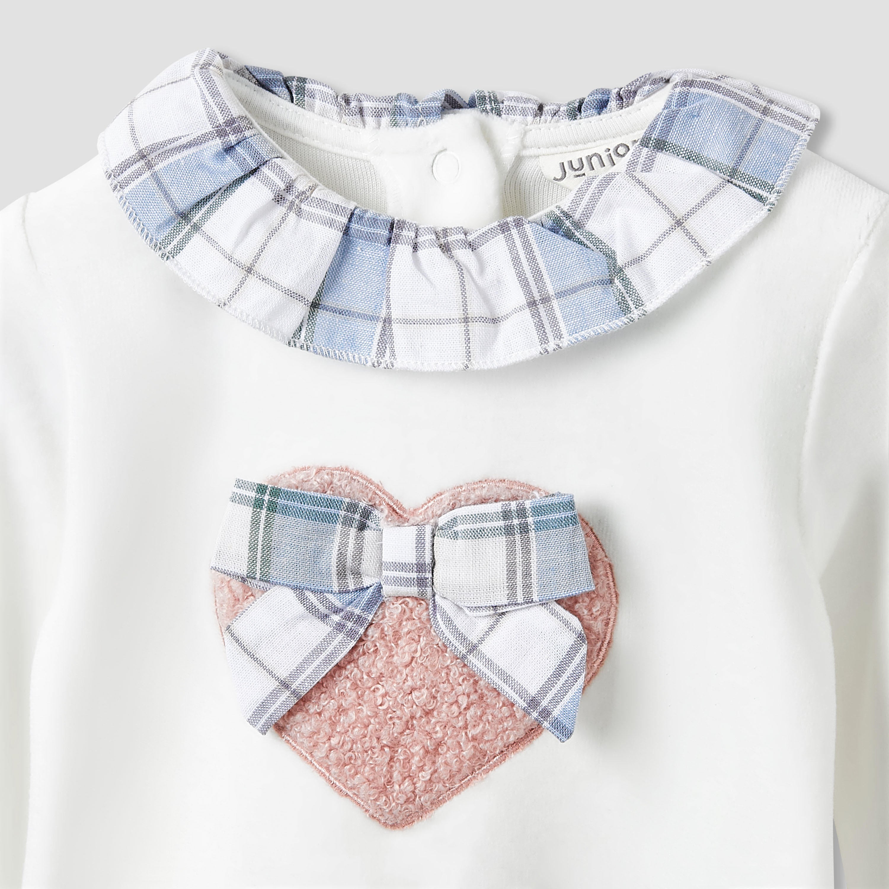 Juniors Pyjama Set with Heart Applique Detail - Long Sleeves - Collar